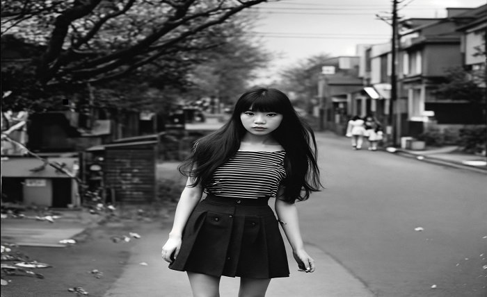 aesthetic hidden face girl pic black and white